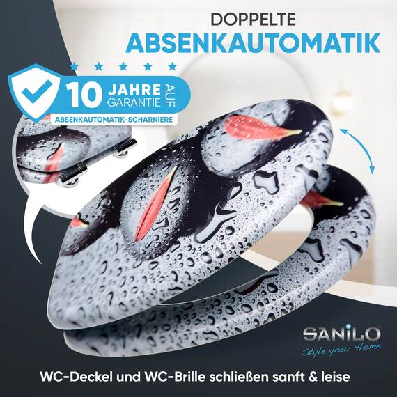 Sanilo WC Sitz mit Absenkautomatik, viele schöne schwarze Toilettendeckel zur Auswahl, hochwertige und stabile Qualität aus Holz (Elegance)