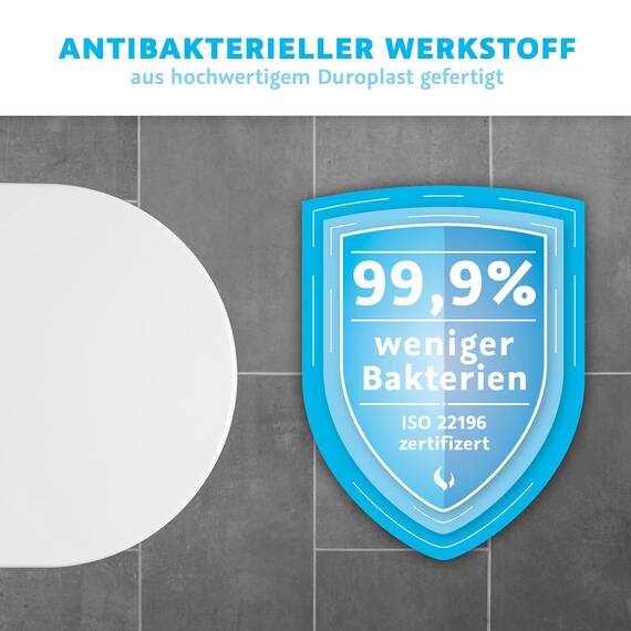 Bullseat Toilettendeckel – WC Sitz mit Softclose, abnehmbar | Klobrille aus Urea-Duroplast, antibakteriell & UV-beständig | Klodeckel Montage von oben