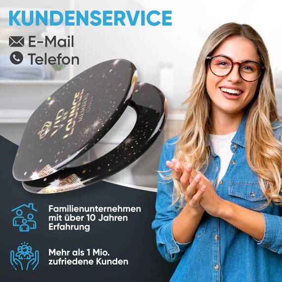 Sanilo WC Sitz mit Absenkautomatik, viele schöne schwarze Toilettendeckel zur Auswahl, hochwertige und stabile Qualität aus Holz (Vip Lounge)