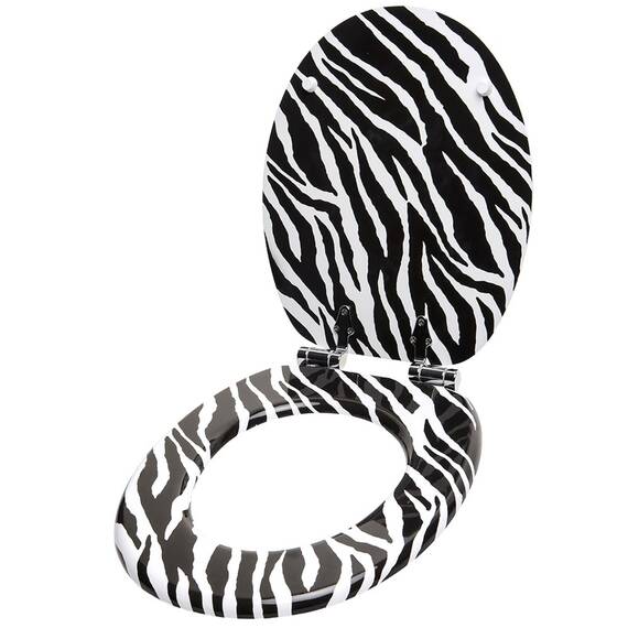 Sanilo WC Sitz mit Absenkautomatik, viele schöne Toilettendeckel zur Auswahl, hochwertige und stabile Qualität aus Holz (Zebra)
