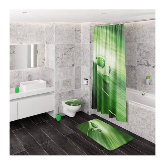 Sanilo WC-Sitz mit Absenkautomatik I Hochwertiger Toilettensitz aus Holz I Toilettendeckel in verschiedenen Motiven (Green Leaf)