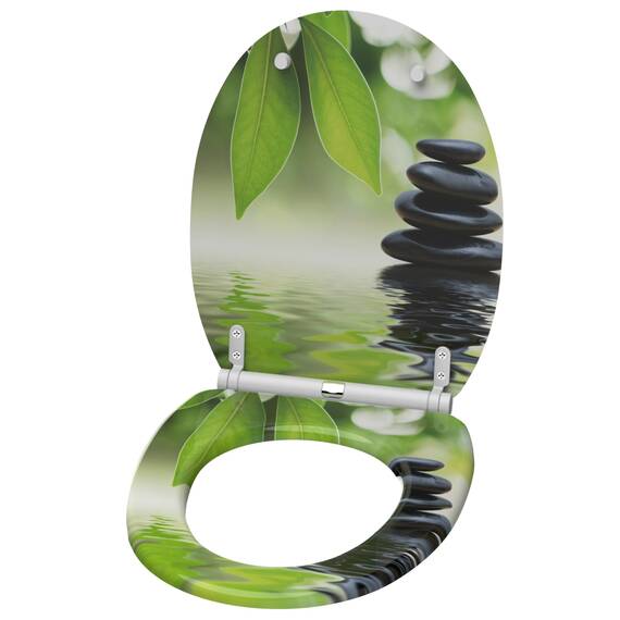 Sanilo WC Sitz mit Absenkautomatik & Schnellverschluss, Toilettendeckel per Knopfdruck abnehmbar, einfache Montage von oben (Harmony)