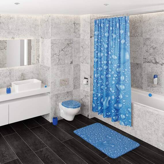 Sanilo WC Sitz mit Absenkautomatik, viele schöne Toilettendeckel zur Auswahl, hochwertige und stabile Qualität aus Holz (Tautropfen Blau)