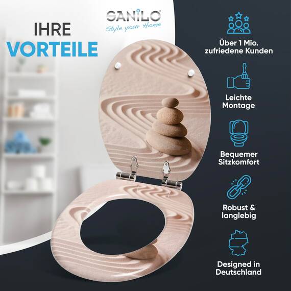 Sanilo WC Sitz mit Absenkautomatik, viele schöne Toilettendeckel zur Auswahl, hochwertige und stabile Qualität aus Holz (Zen)