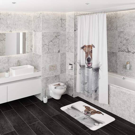 Sanilo WC Sitz mit Absenkautomatik & Schnellverschluss, Toilettendeckel per Knopfdruck abnehmbar, einfache Montage von oben (Newspaper)