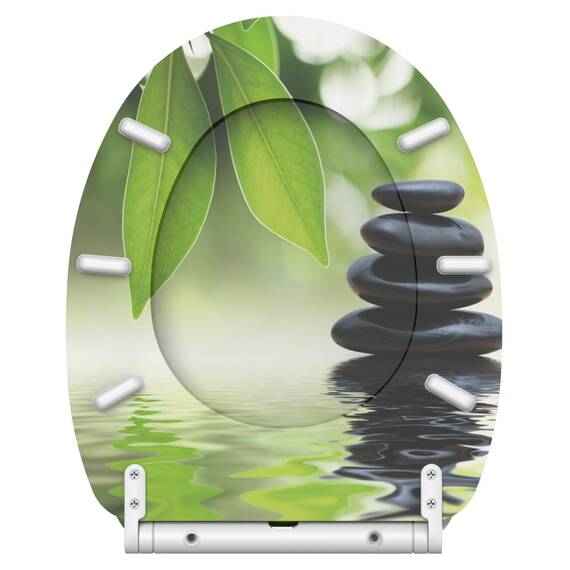 Sanilo WC Sitz mit Absenkautomatik & Schnellverschluss, Toilettendeckel per Knopfdruck abnehmbar, einfache Montage von oben (Harmony)