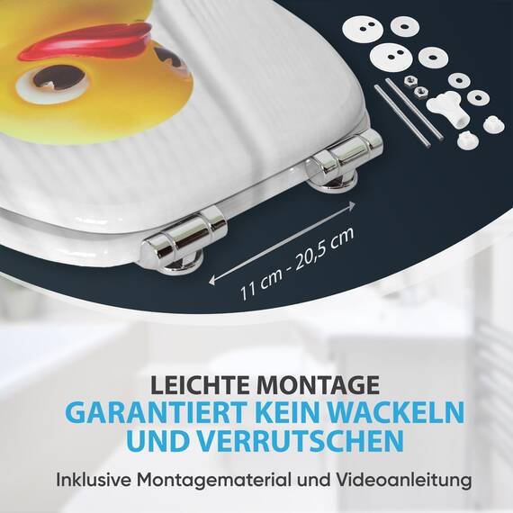 Sanilo WC Sitz mit Absenkautomatik, viele schöne Toilettendeckel zur Auswahl, hochwertige und stabile Qualität aus Holz (Duck)