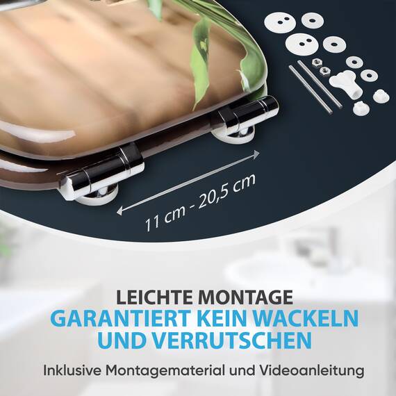 Sanilo WC Sitz mit Absenkautomatik, viele schöne Toilettendeckel zur Auswahl, hochwertige und stabile Qualität aus Holz (Spa)