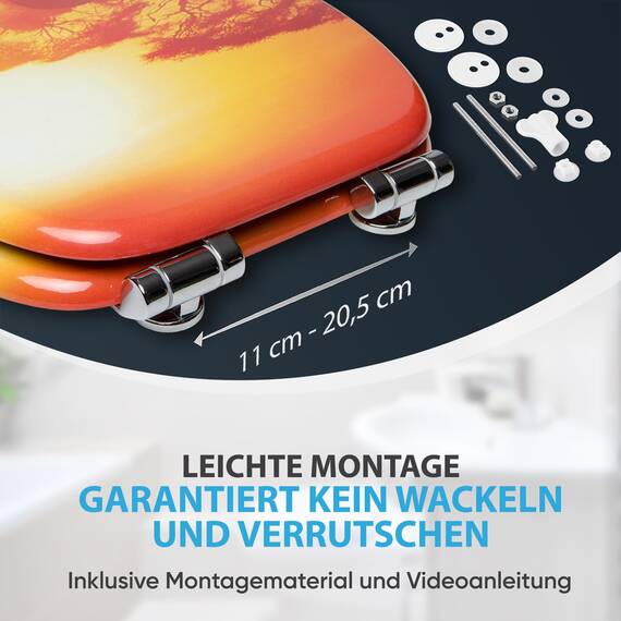 Sanilo WC Sitz mit Absenkautomatik, viele schöne Toilettendeckel zur Auswahl, hochwertige und stabile Qualität aus Holz (Savanne)
