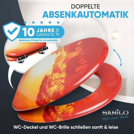Sanilo WC Sitz mit Absenkautomatik, viele schöne Toilettendeckel zur Auswahl, hochwertige und stabile Qualität aus Holz (Savanne)