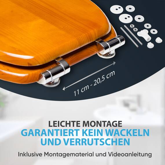 Sanilo WC-Sitz mit Absenkautomatik I Hochwertiger Toilettensitz aus Holz I Toilettendeckel in verschiedenen Motiven (Holz)