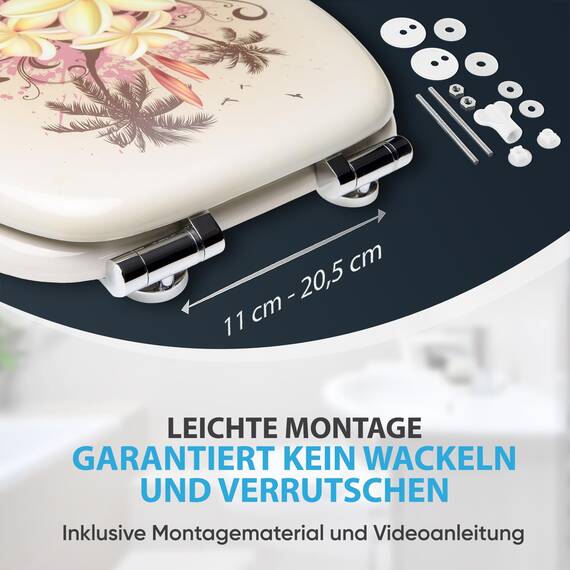 Sanilo WC Sitz mit Absenkautomatik, viele schöne Toilettendeckel zur Auswahl, hochwertige und stabile Qualität aus Holz (Tropical)