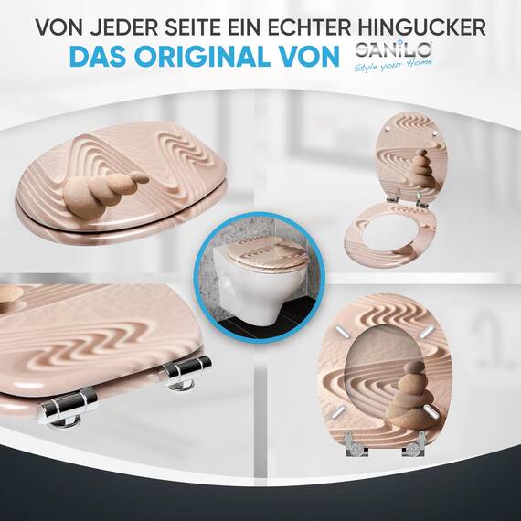 Sanilo WC Sitz mit Absenkautomatik, viele schöne Toilettendeckel zur Auswahl, hochwertige und stabile Qualität aus Holz (Zen)
