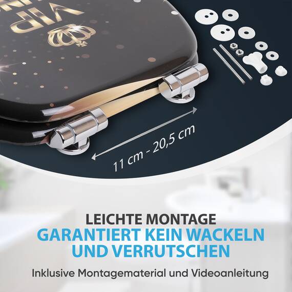 Sanilo WC Sitz mit Absenkautomatik, viele schöne Toilettendeckel zur Auswahl, hochwertige und stabile Qualität aus Holz (VIP Lounge)