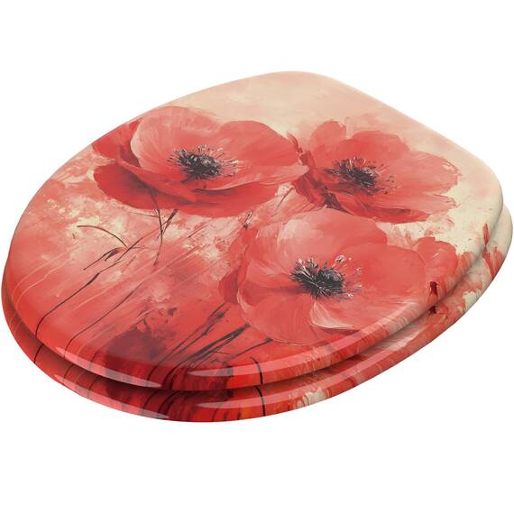 Sanilo Toilettendeckel mit Absenkautomatik, hochwertiger WC Sitz, einfache Montage, stabile Scharniere (Poppy)