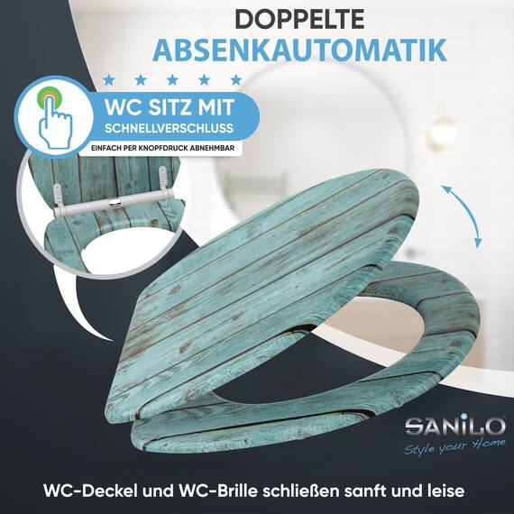 Sanilo WC Sitz mit Absenkautomatik, viele schöne Toilettendeckel zur Auswahl, hochwertige und stabile Qualität aus Holz (Lumber)