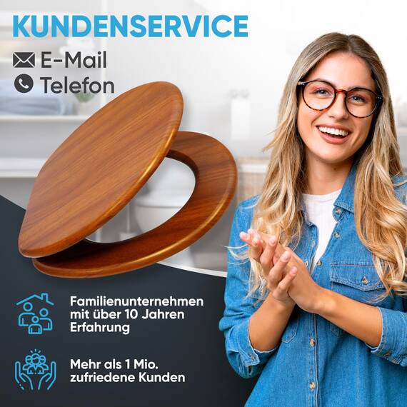 Sanilo WC Sitz mit Absenkautomatik, viele schöne Toilettendeckel zur Auswahl, hochwertige und stabile Qualität aus Holz (Mahagoni)