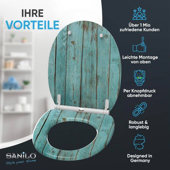 Sanilo WC Sitz mit Absenkautomatik, viele schöne Toilettendeckel zur Auswahl, hochwertige und stabile Qualität aus Holz (Lumber)