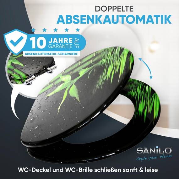 Sanilo WC Sitz mit Absenkautomatik, viele schöne Toilettendeckel zur Auswahl, hochwertige und stabile Qualität aus Holz (Virella)