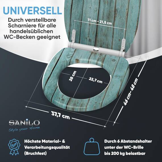 Sanilo WC Sitz mit Absenkautomatik, viele schöne Toilettendeckel zur Auswahl, hochwertige und stabile Qualität aus Holz (Lumber)
