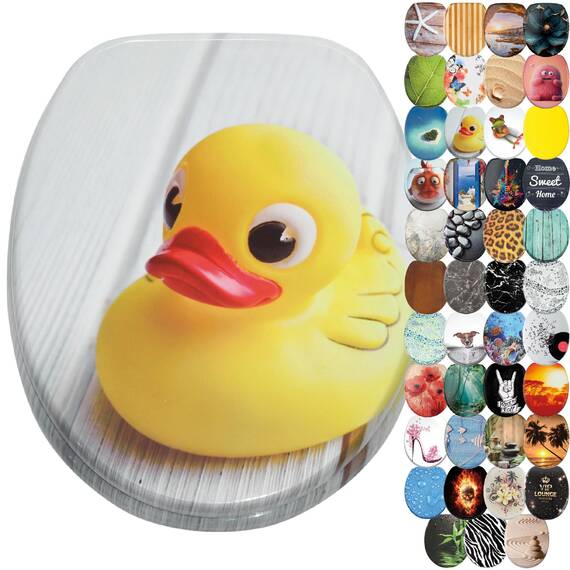 Sanilo WC Sitz mit Absenkautomatik, viele schöne Toilettendeckel zur Auswahl, hochwertige und stabile Qualität aus Holz (Duck)