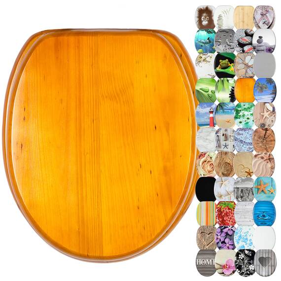 Sanilo WC-Sitz mit Absenkautomatik I Hochwertiger Toilettensitz aus Holz I Toilettendeckel in verschiedenen Motiven (Holz)