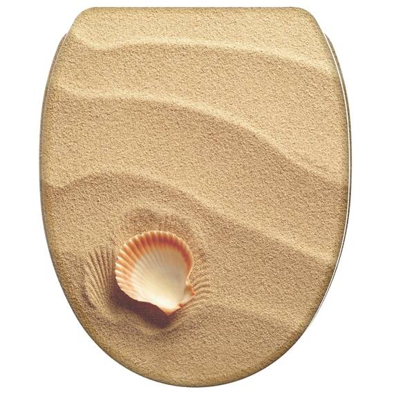 Sanilo WC Sitz mit Absenkautomatik & Schnellverschluss, Toilettendeckel per Knopfdruck abnehmbar, einfache Montage von oben (Clam)