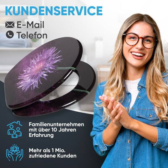 Sanilo WC Sitz mit Absenkautomatik, viele schöne schwarze Toilettendeckel zur Auswahl, hochwertige und stabile Qualität aus Holz (Purple Dust)