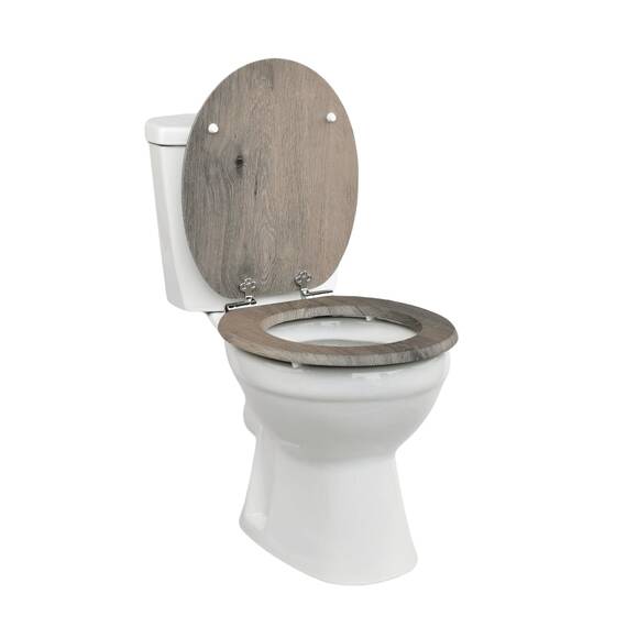 SINOBATH WC Sitz mit Absenkautomatik, viele schöne WC Sitze zur Auswahl, hochwertige und stabile Qualität aus Holz (Altes holz)