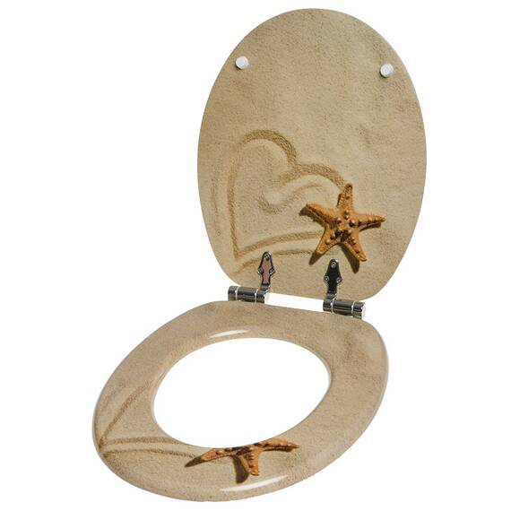 Sanilo WC-Sitz mit Absenkautomatik I Hochwertiger Toilettensitz aus Holz I Toilettendeckel in verschiedenen Motiven (Sandy)