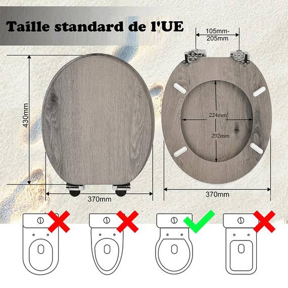 SINOBATH WC Sitz mit Absenkautomatik, viele schöne WC Sitze zur Auswahl, hochwertige und stabile Qualität aus Holz (Altes holz)