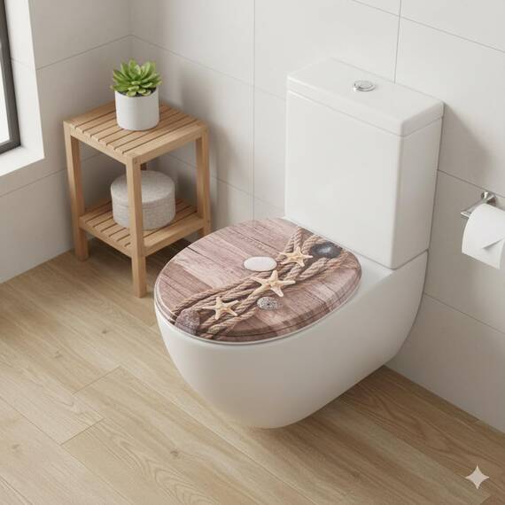 SINOBATH WC-Sitz Schwarz Matt mit Absenkautomatik, Klodeckel O-Form aus stabilem MDF, Toilettendeckel mit Edelstahlscharnieren, Soft-Close & Geräuschlosf