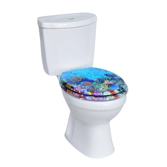 Premium WC-Sitz aus MDF | Mit Geräuscharmer Absenkautomatik & Edler Holzoptik | Universell, Robust & Langlebig | Markenqualität von SINOBATH