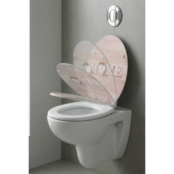 SINOBATH WC-Sitz mit Absenkautomatik, Hochwertige und Stabile Antibakterielle Toilettensitz, MDF Holzkern, Einfache Montage, Klobrille Klodeckel (HOME)
