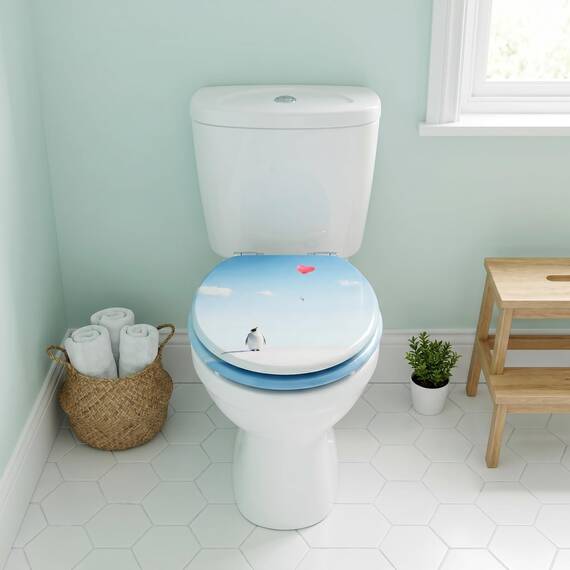 Premium WC-Sitz aus MDF | Mit Geräuscharmer Absenkautomatik & Edler Holzoptik | Universell, Robust & Langlebig | Markenqualität von die Erdbeere