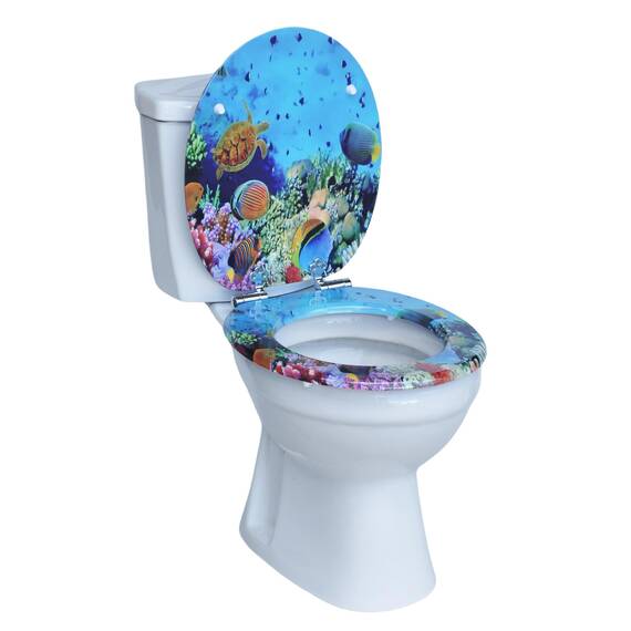 Premium WC-Sitz aus MDF | Mit Geräuscharmer Absenkautomatik & Edler Holzoptik | Universell, Robust & Langlebig | Markenqualität von SINOBATH