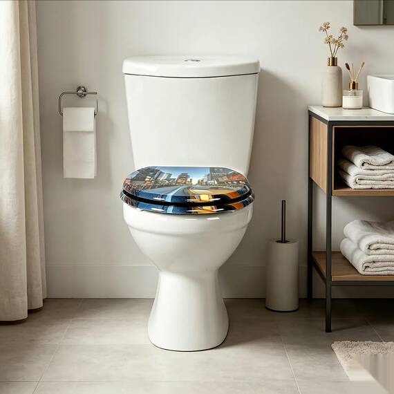 Premium WC-Sitz aus MDF | Mit Geräuscharmer Absenkautomatik & Edler Holzoptik | Universell, Robust & Langlebig | Markenqualität von die Erdbeere