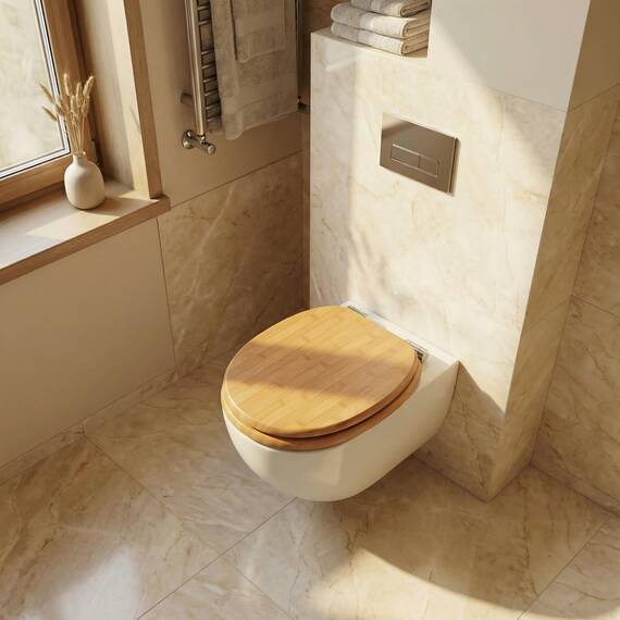 SINOBATH WC Sitz mit Absenkautomatik, viele schöne WC Sitze zur Auswahl, hochwertige und stabile Qualität aus Holz （Bambus）