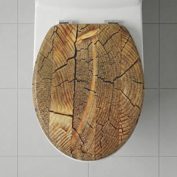 SINOBATH WC-Sitz Toilettensitz mit Absenkautomatik, MDF Holzkern, Softclose Scharnier