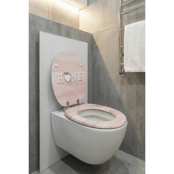 SINOBATH WC-Sitz mit Absenkautomatik, Hochwertige und Stabile Antibakterielle Toilettensitz, MDF Holzkern, Einfache Montage, Klobrille Klodeckel (HOME)