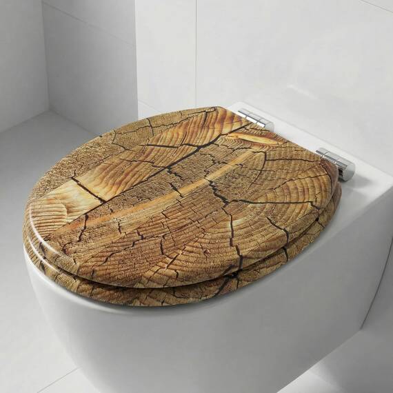 SINOBATH WC-Sitz Toilettensitz mit Absenkautomatik, MDF Holzkern, Softclose Scharnier