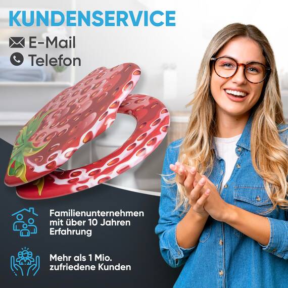 Sanilo WC Sitz mit Absenkautomatik, viele schöne Toilettendeckel zur Auswahl, hochwertige und stabile Qualität aus Holz (Strawberry)
