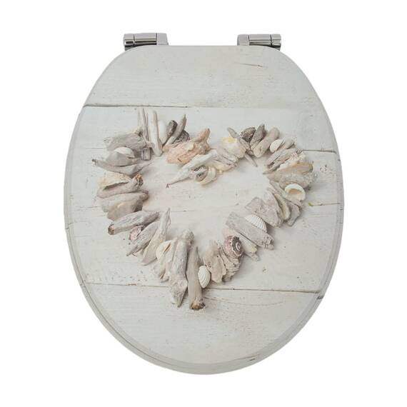 SINOBATH WC-Sitz Mit Absenkautomatik, Hochwertige Und Stabile Antibakterieller Toiletten, MDF Holzkern, Stabile QualitäT, Einfache Montage Wc Deckel Klobrille (Stone Hear)