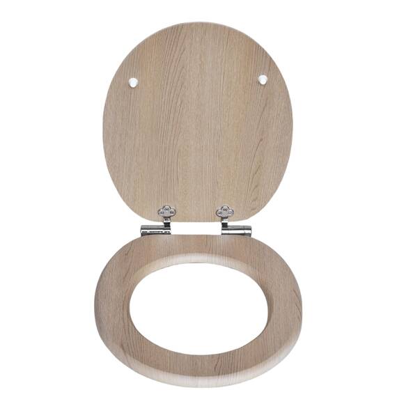 Premium WC-Sitz aus MDF | Mit Geräuscharmer Absenkautomatik & Edler Holzoptik | Universell, Robust & Langlebig | Markenqualität von SINOBATH