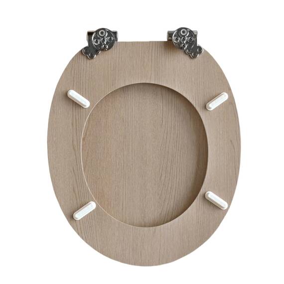 Premium WC-Sitz aus MDF | Mit Geräuscharmer Absenkautomatik & Edler Holzoptik | Universell, Robust & Langlebig | Markenqualität von SINOBATH