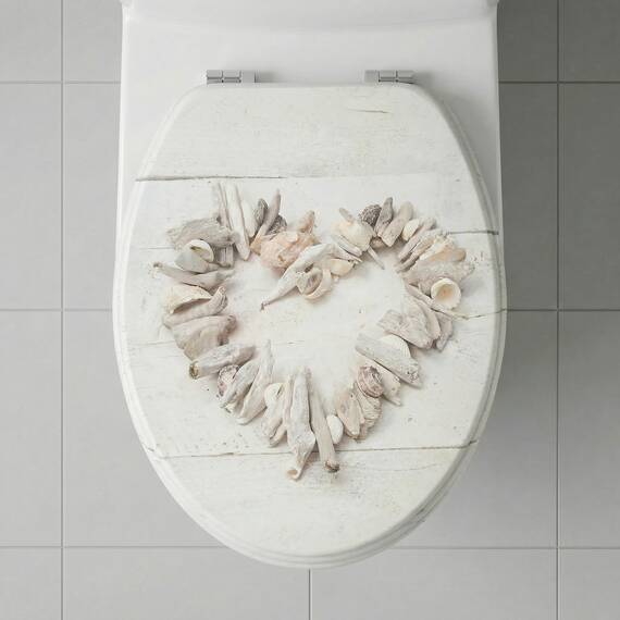 SINOBATH WC-Sitz Mit Absenkautomatik, Hochwertige Und Stabile Antibakterieller Toiletten, MDF Holzkern, Stabile QualitäT, Einfache Montage Wc Deckel Klobrille (Stone Hear)