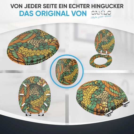 Sanilo WC Sitz mit Absenkautomatik, viele neue Toilettendeckel zur Auswahl, hochwertige Oberfläche, einfache Montage, stabile Scharniere (Velora)
