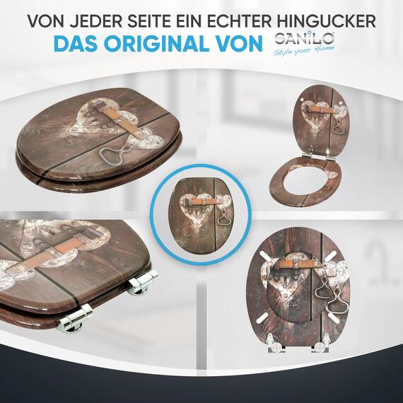 Sanilo WC Sitz mit Absenkautomatik, viele neue Toilettendeckel zur Auswahl, hochwertige Oberfläche, einfache Montage, stabile Scharniere (Türschloss)