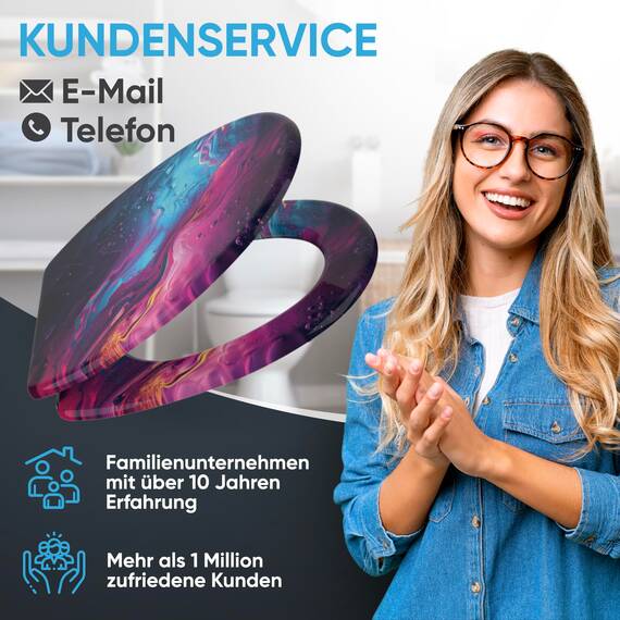 Sanilo WC Sitz mit Absenkautomatik & Schnellverschluss, Toilettendeckel per Knopfdruck abnehmbar, einfache Montage von oben (Lumen)