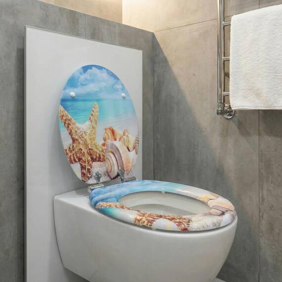 SINOBATH WC Sitz mit Absenkautomatik, viele schöne WC Sitze zur Auswahl, hochwertige und stabile Qualität aus Holz (Muscheln)